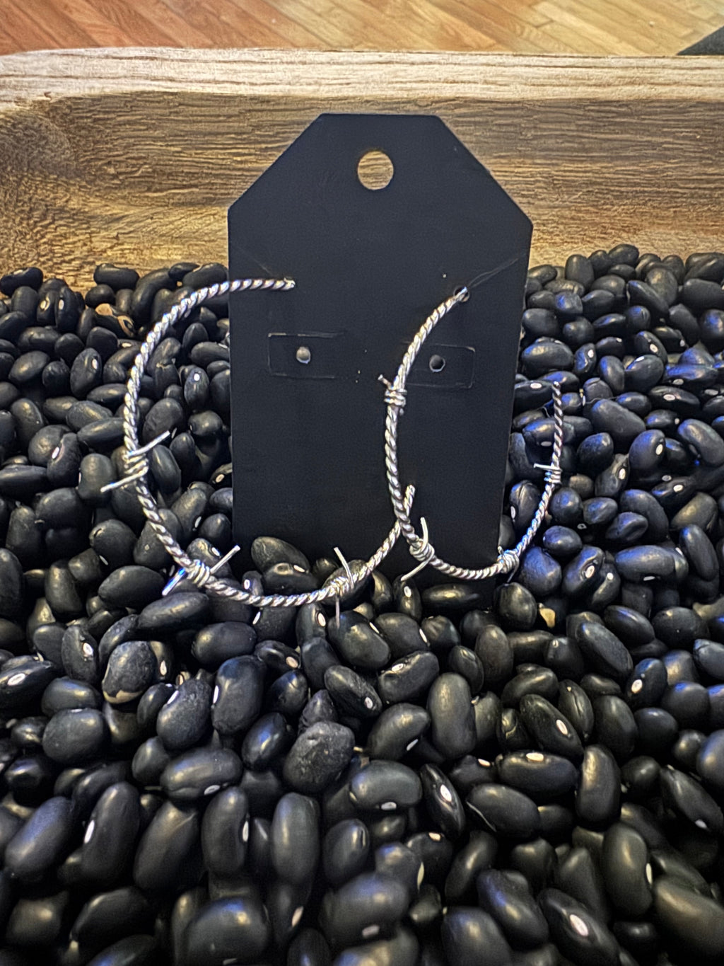 Large medium and small barbed wire hoop, ear earrings