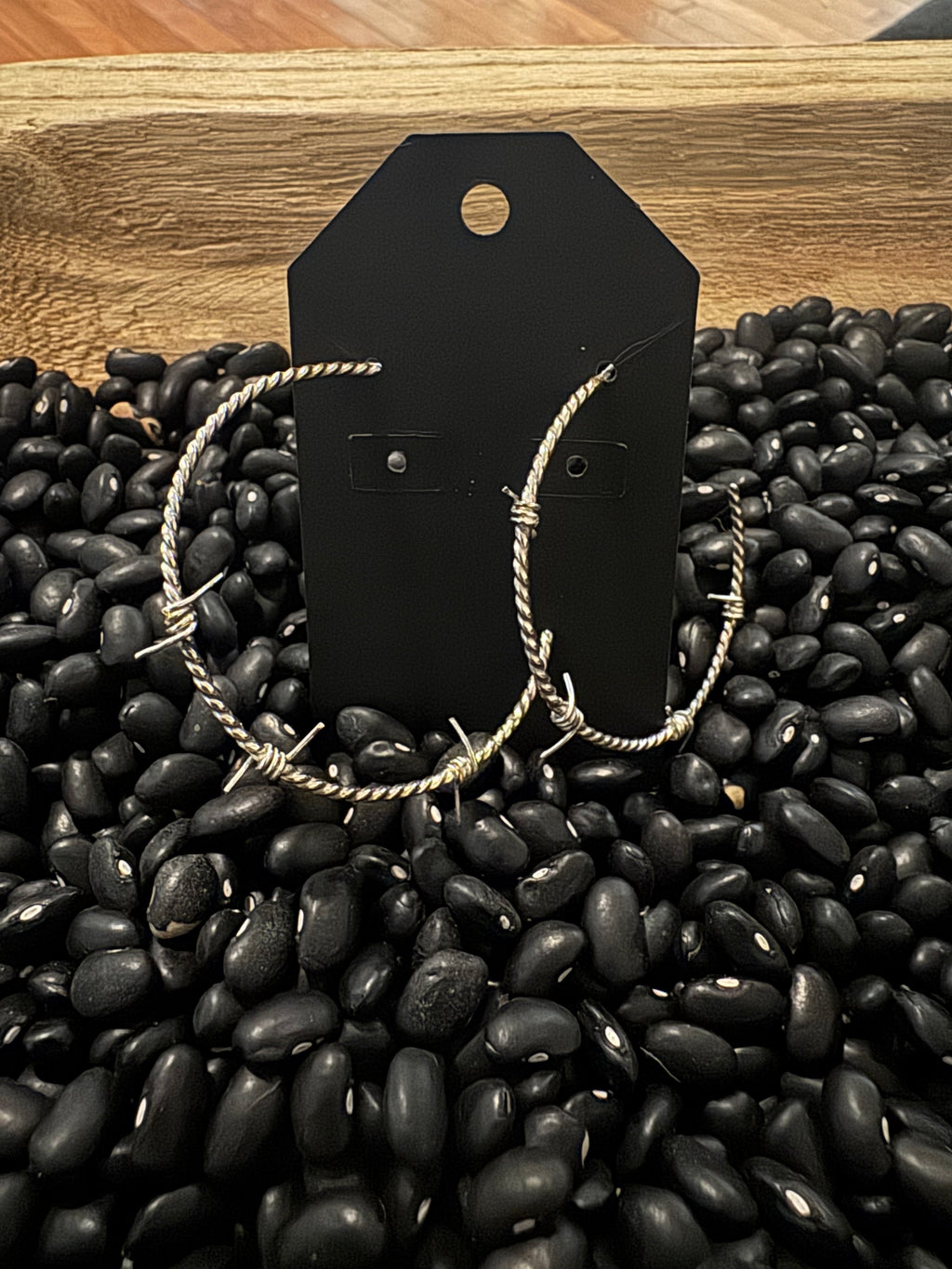 Large medium and small barbed wire hoop, ear earrings