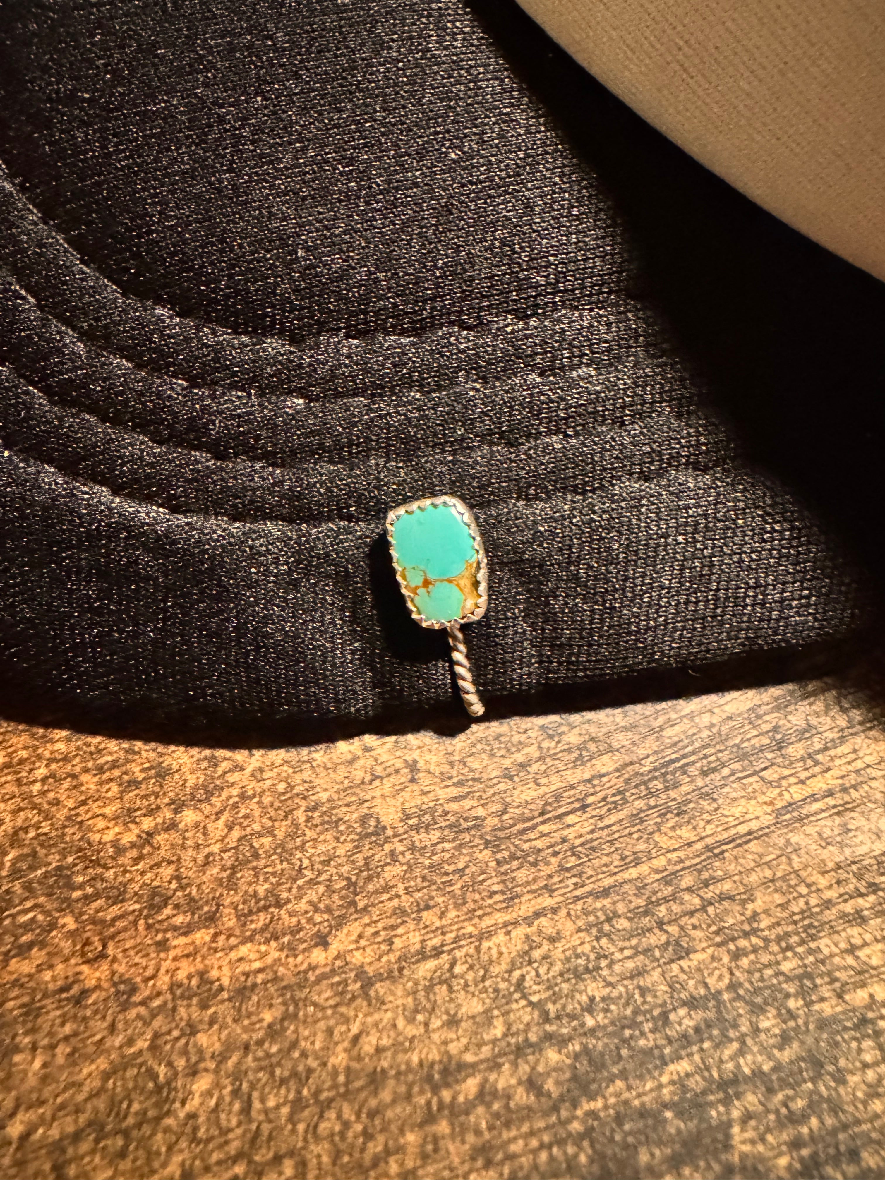 Number eight turquoise hat clip