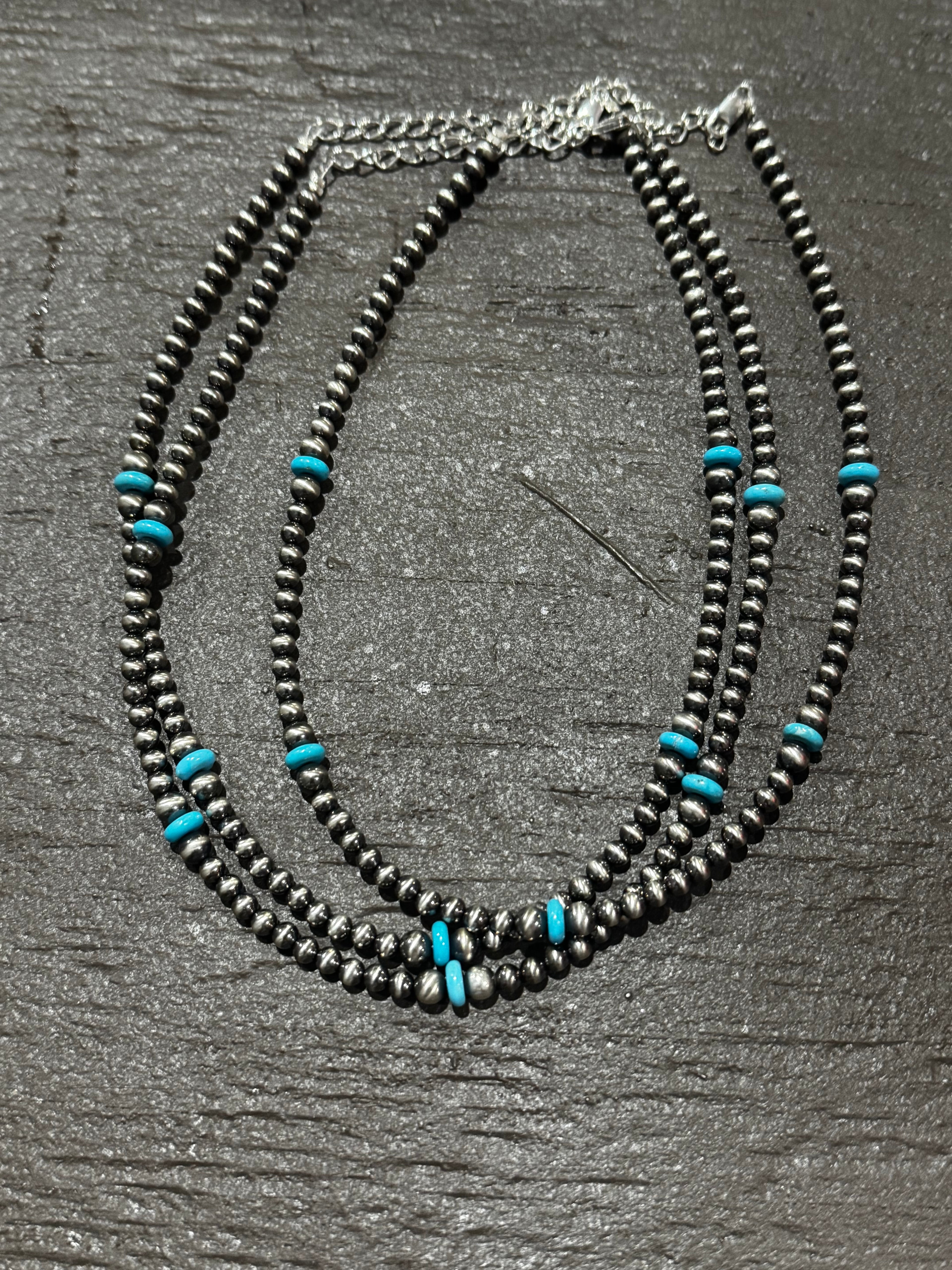 14 inches turquoise 4MM necklace