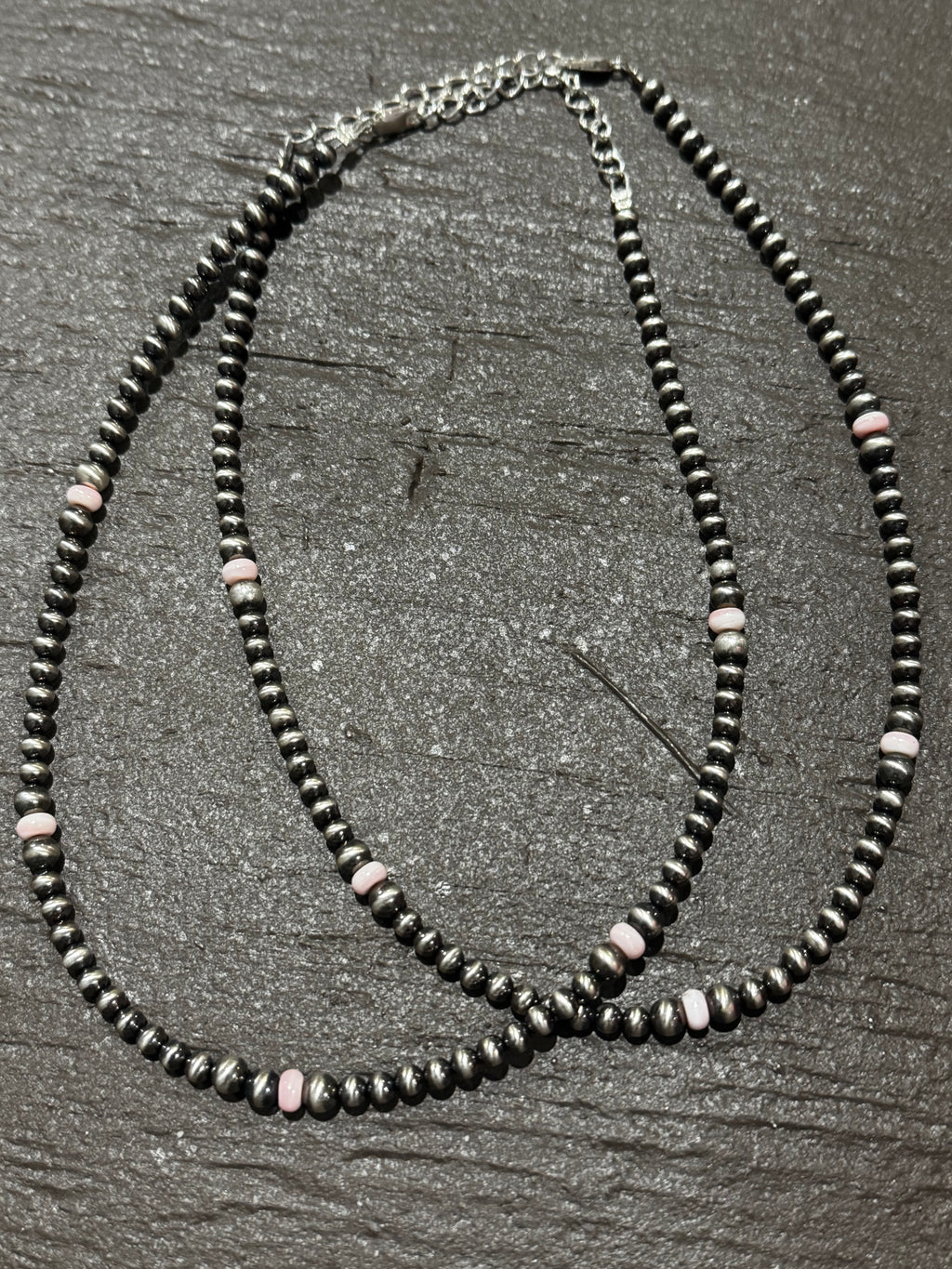 14 inch 4 MM pink conch necklace