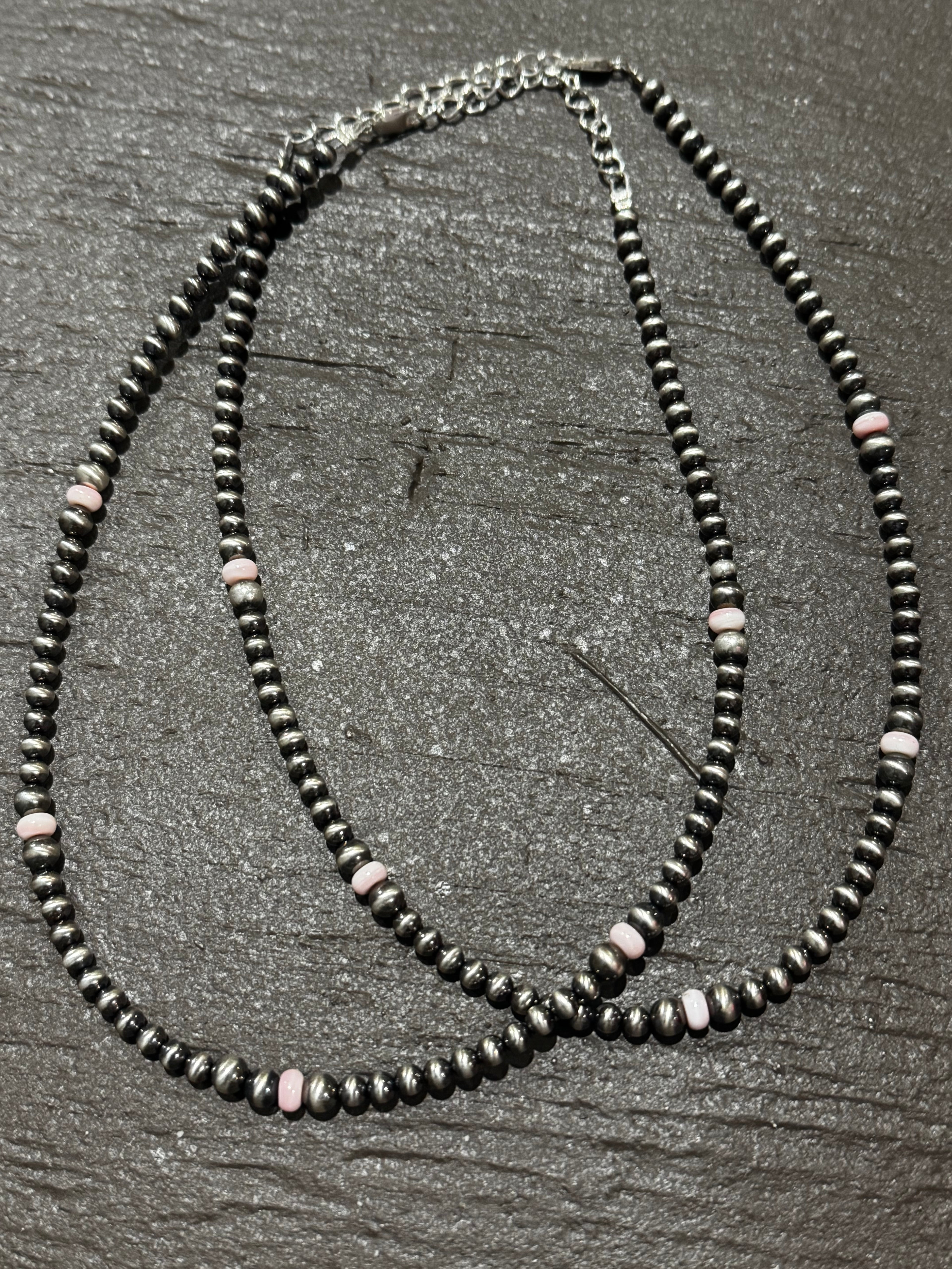 14 inch 4 MM pink conch necklace