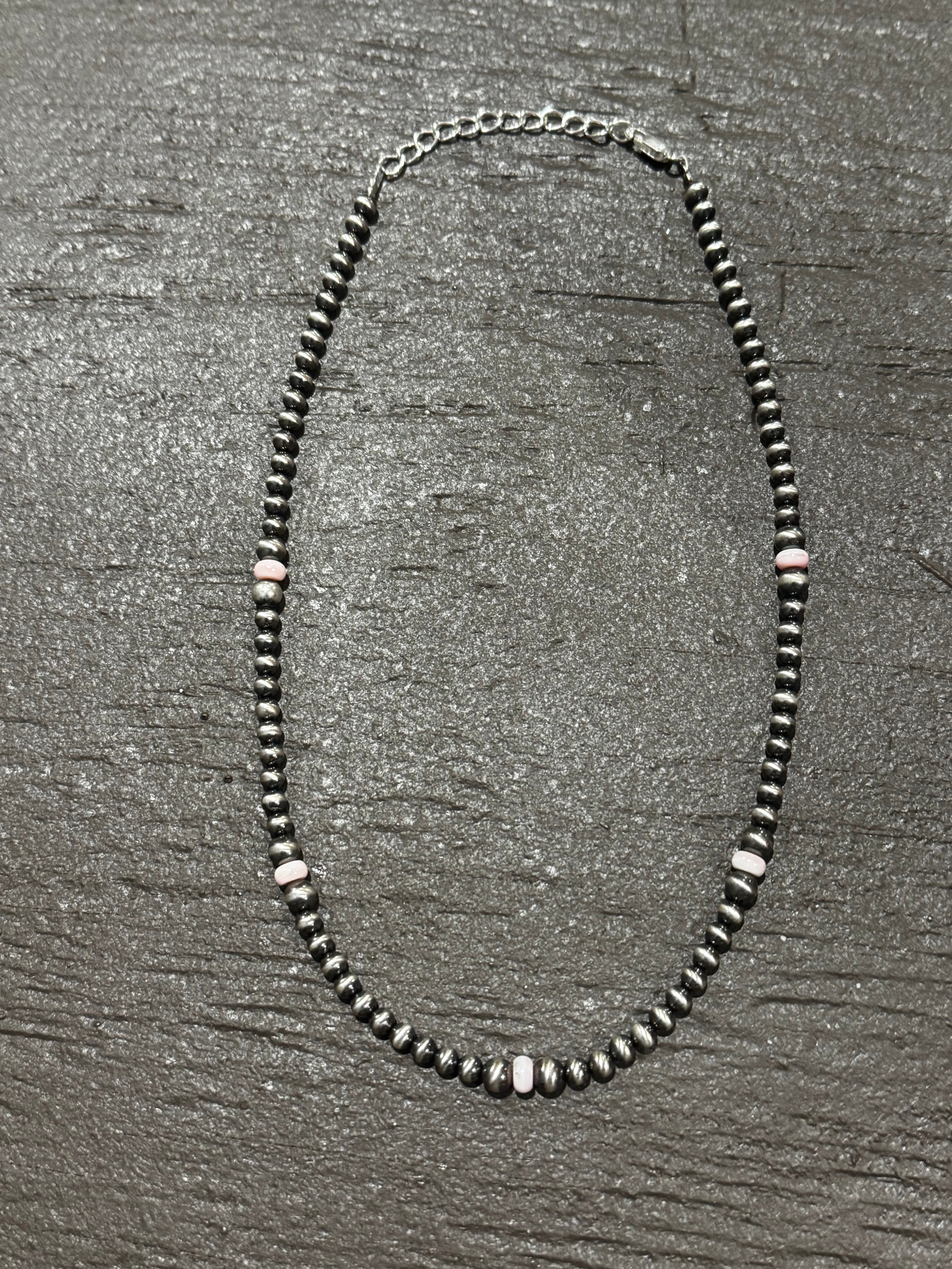 14 inch 4 MM pink conch necklace