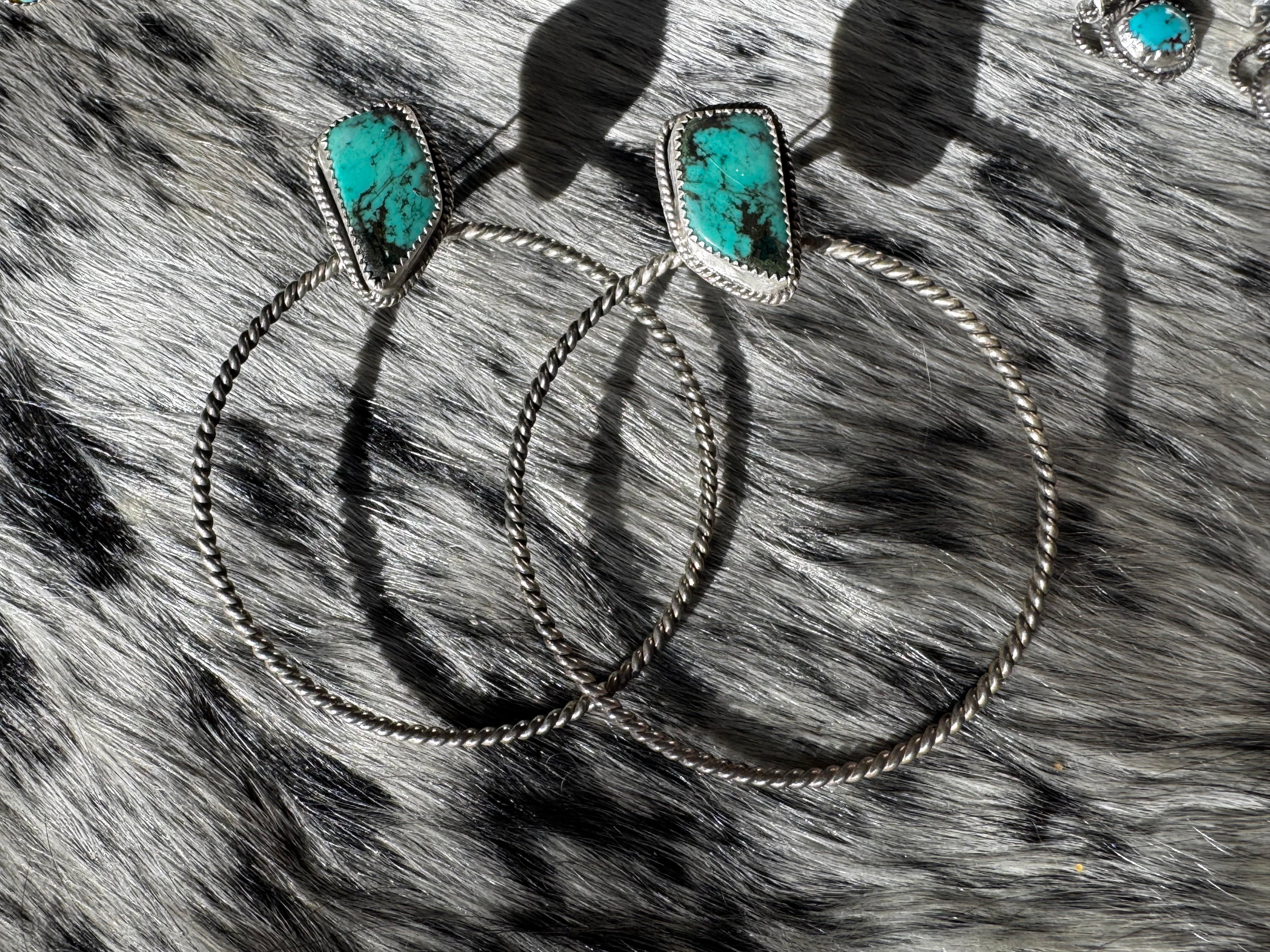 Turquoise hoop earrings