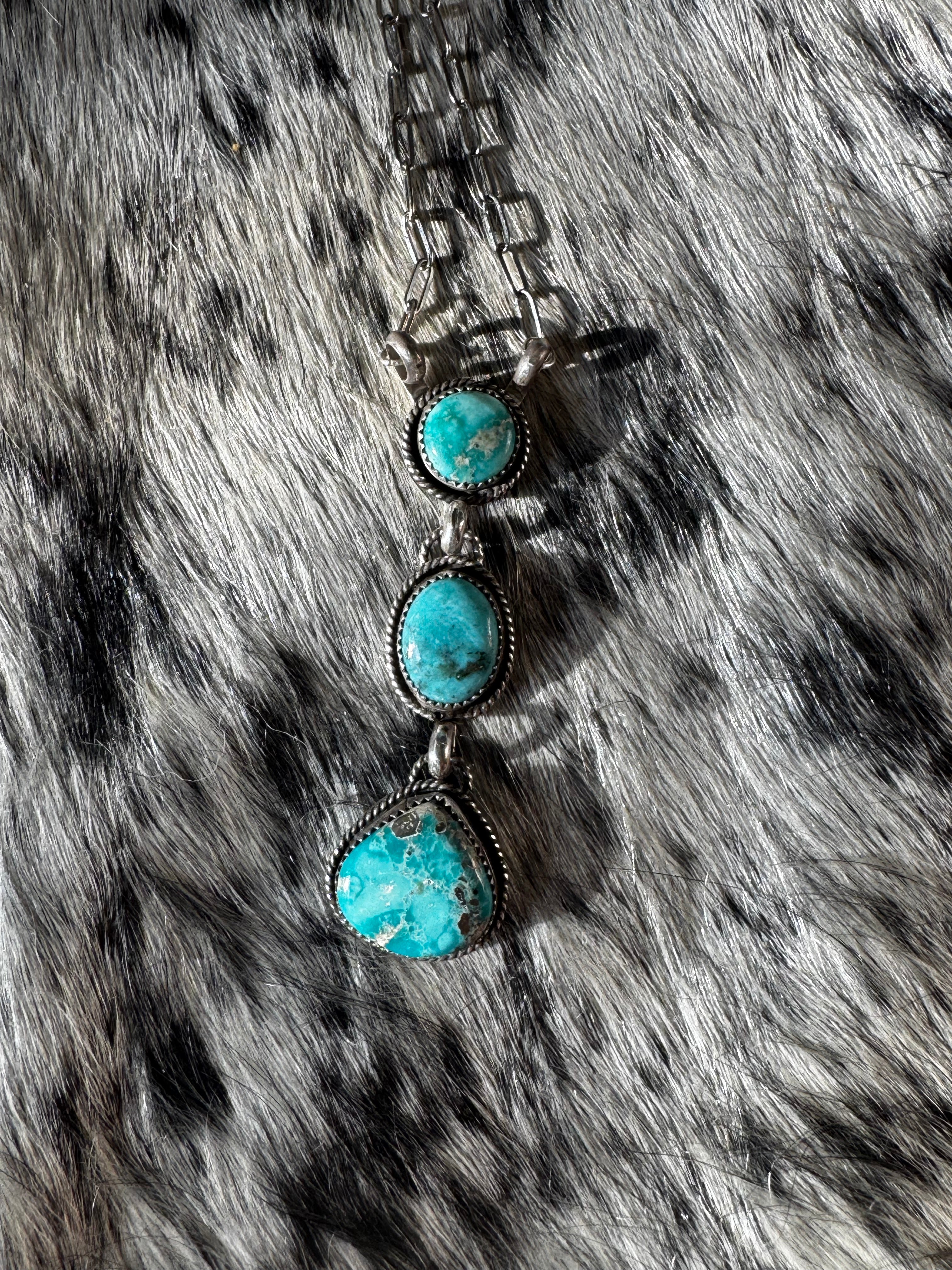 White water turquoise drop necklace