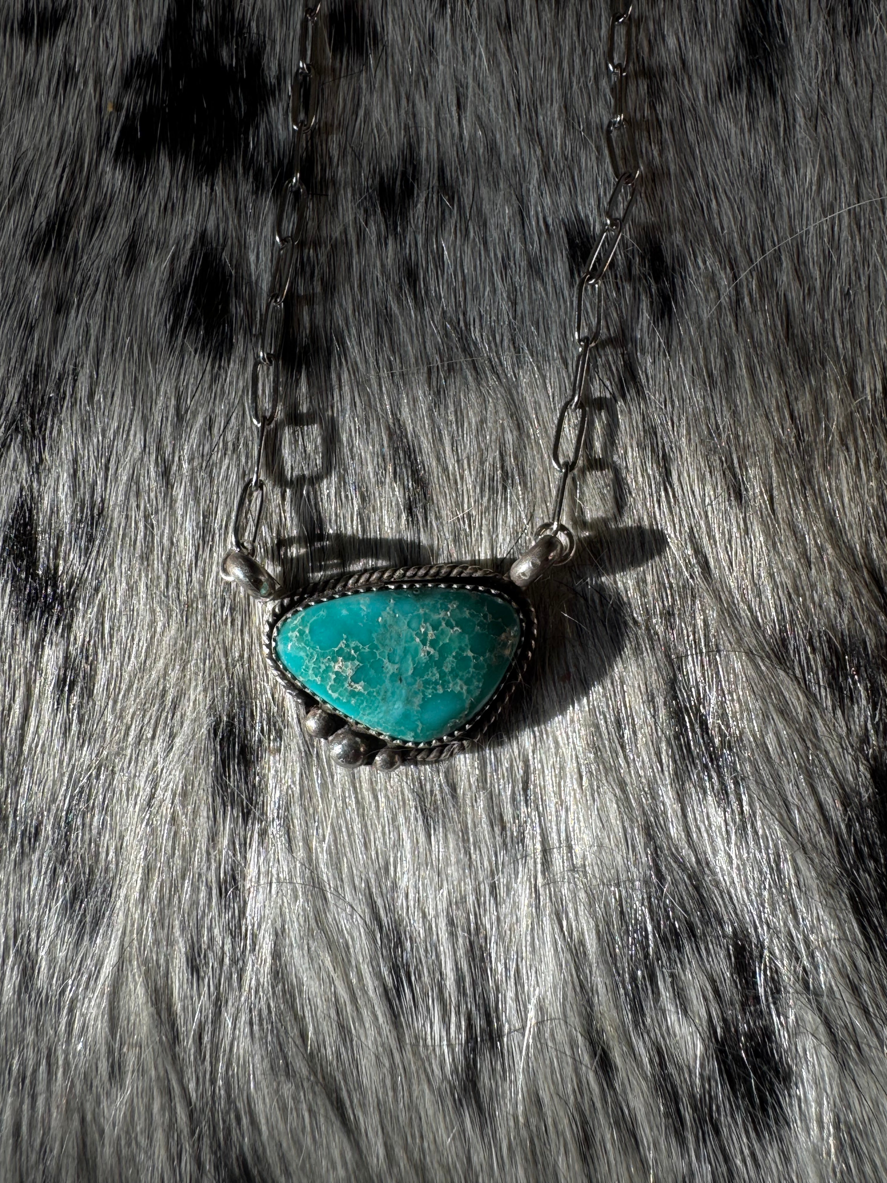Whitewater turquoise bar necklace.