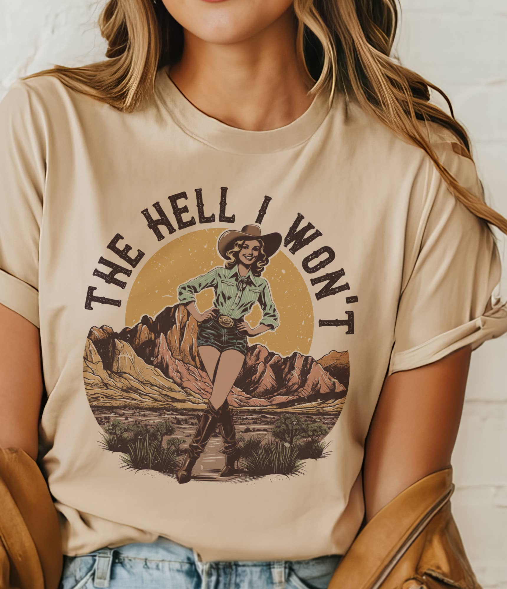 Retro Western The Hell I Won't Country Graphic Tee