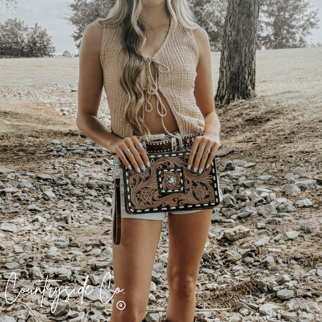 Legacy Tooled Leather Handbag Purse New Style