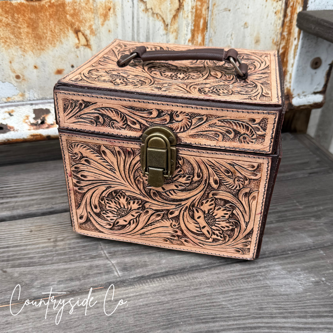 Tooled Leather Jewelry Box