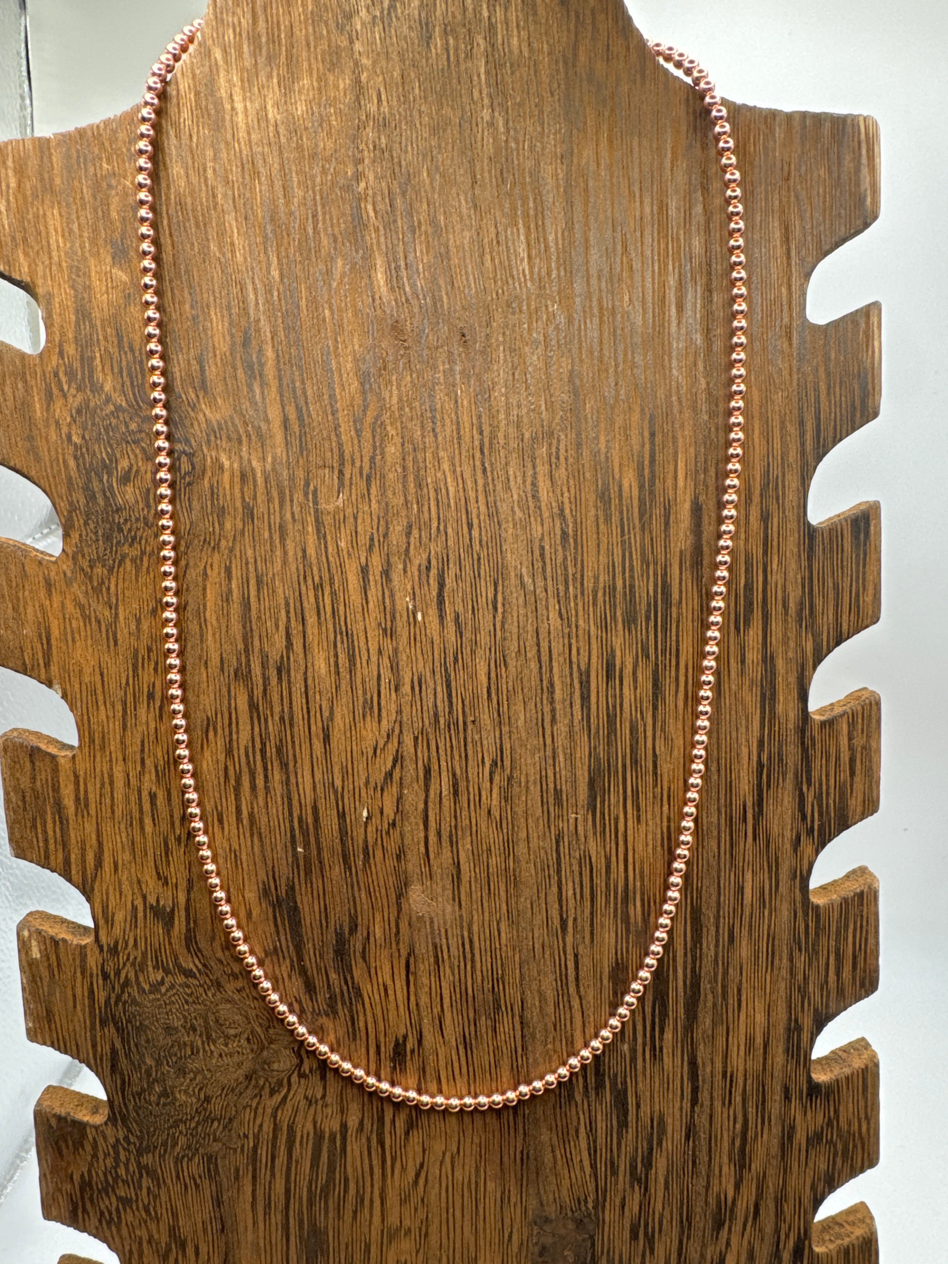 18 inches long 3MM copper necklace