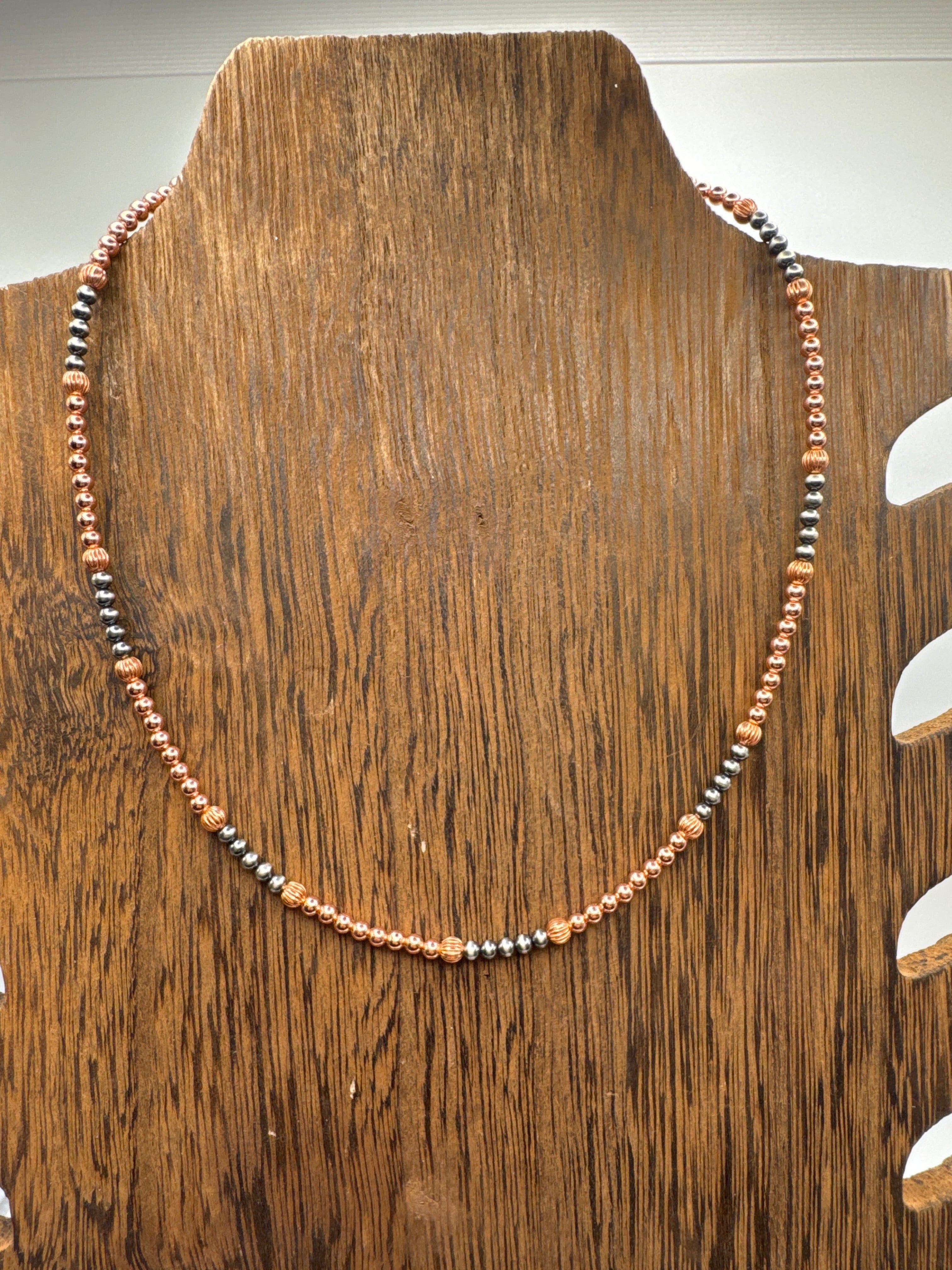 3MM sterling silver and copper necklace