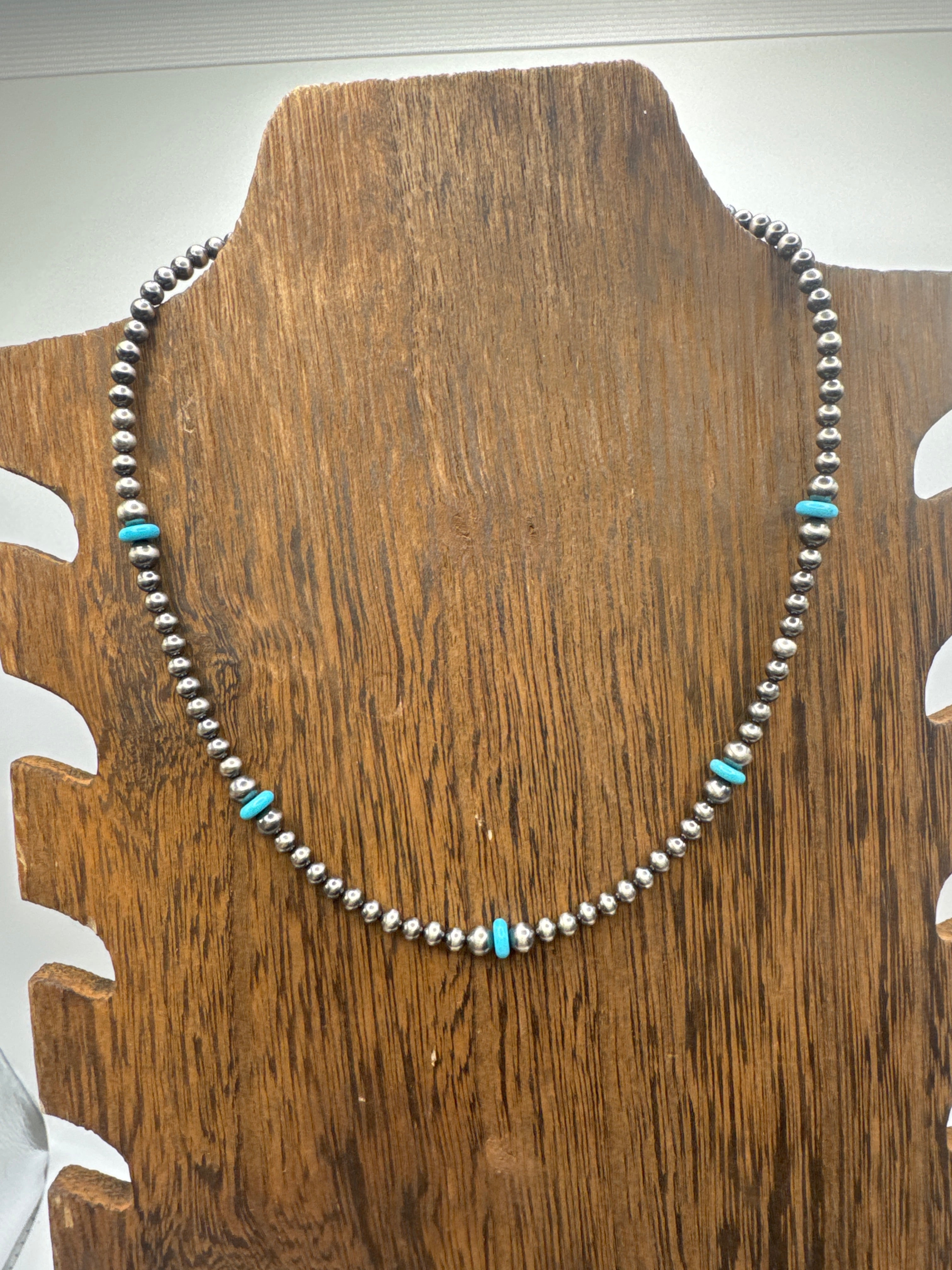 4mm sterling with baby blue turquoise