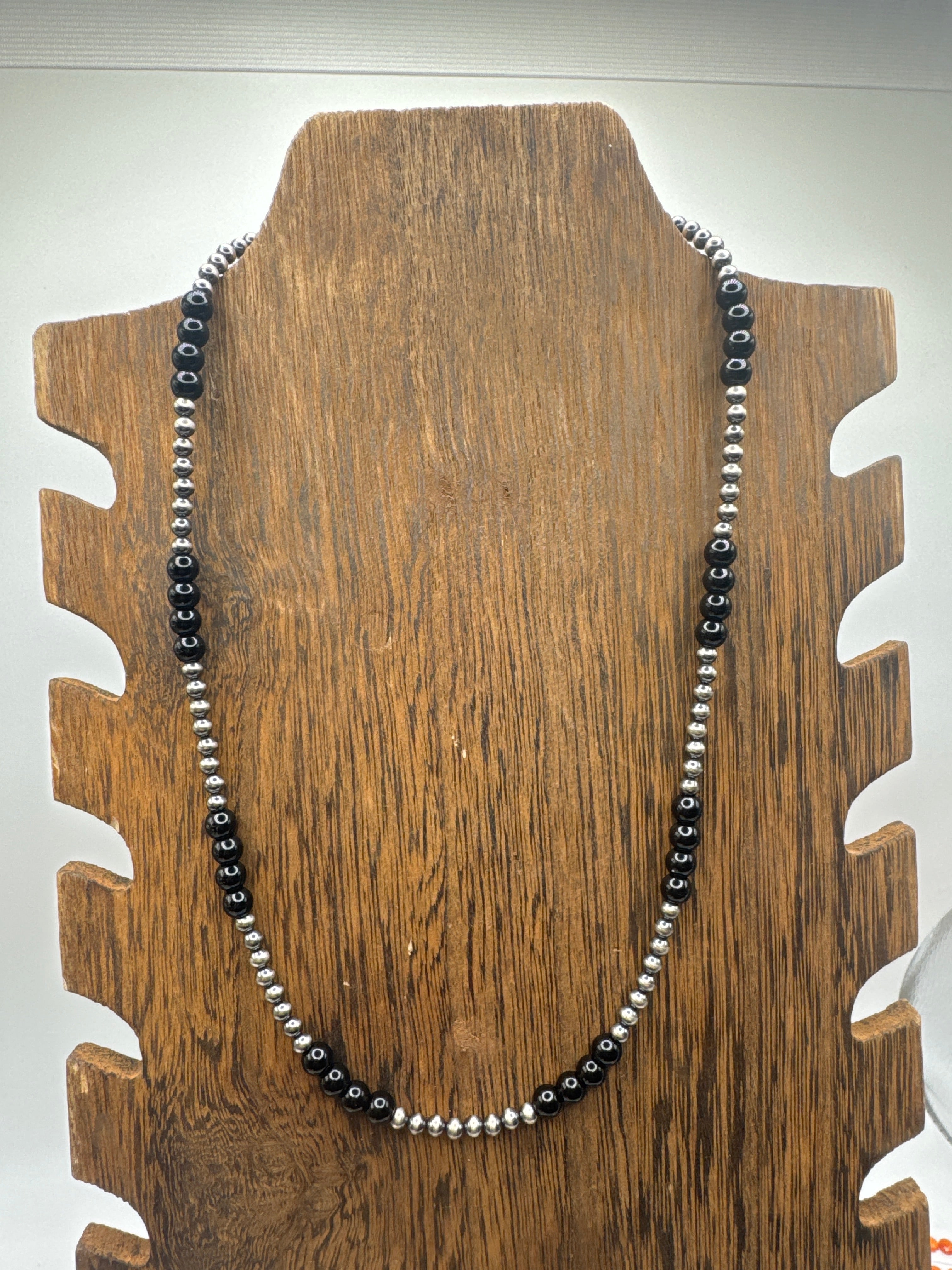 4mM Sterling silver with black Onyx