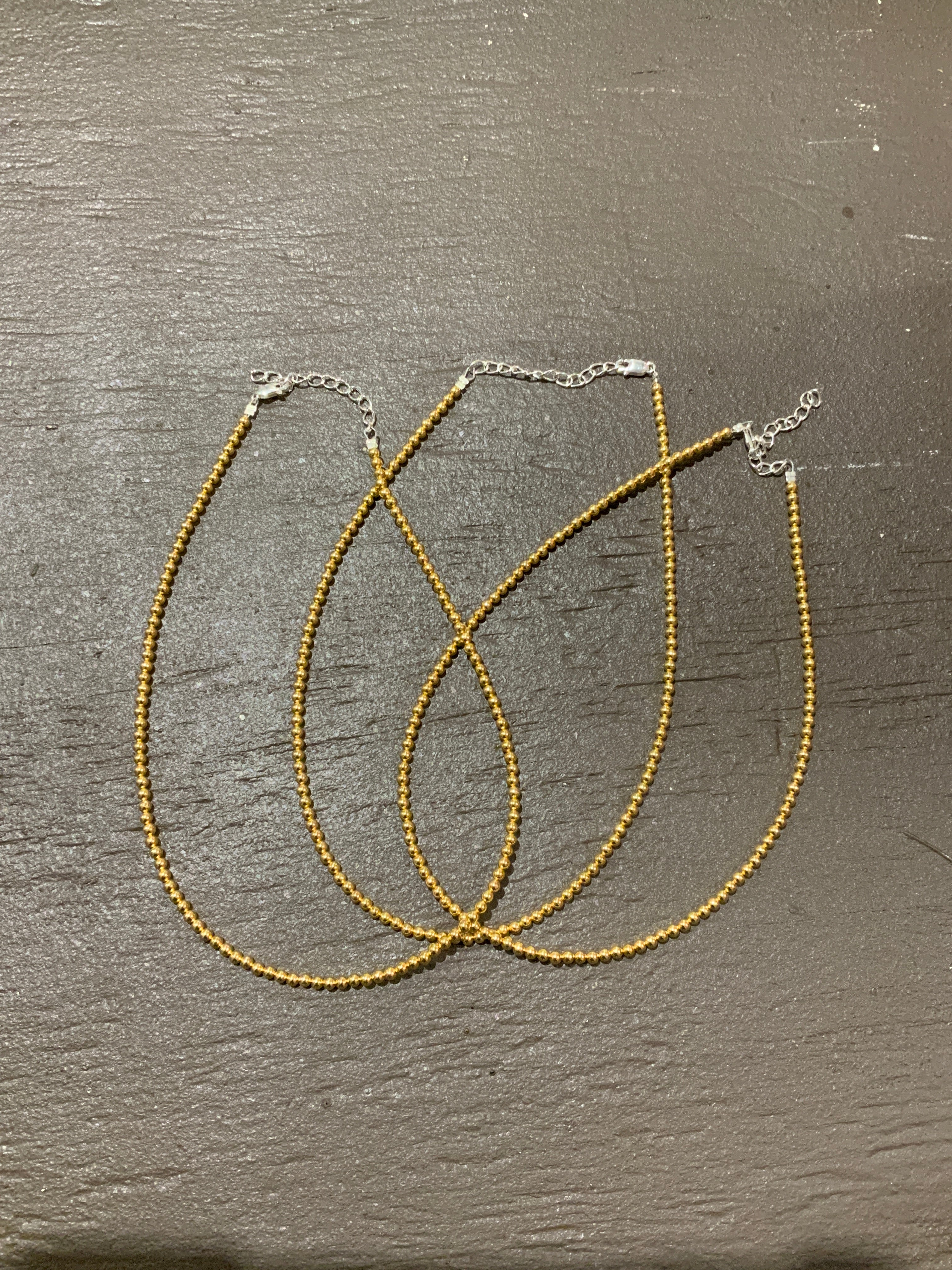 3MM gold plated 14 inch necklace