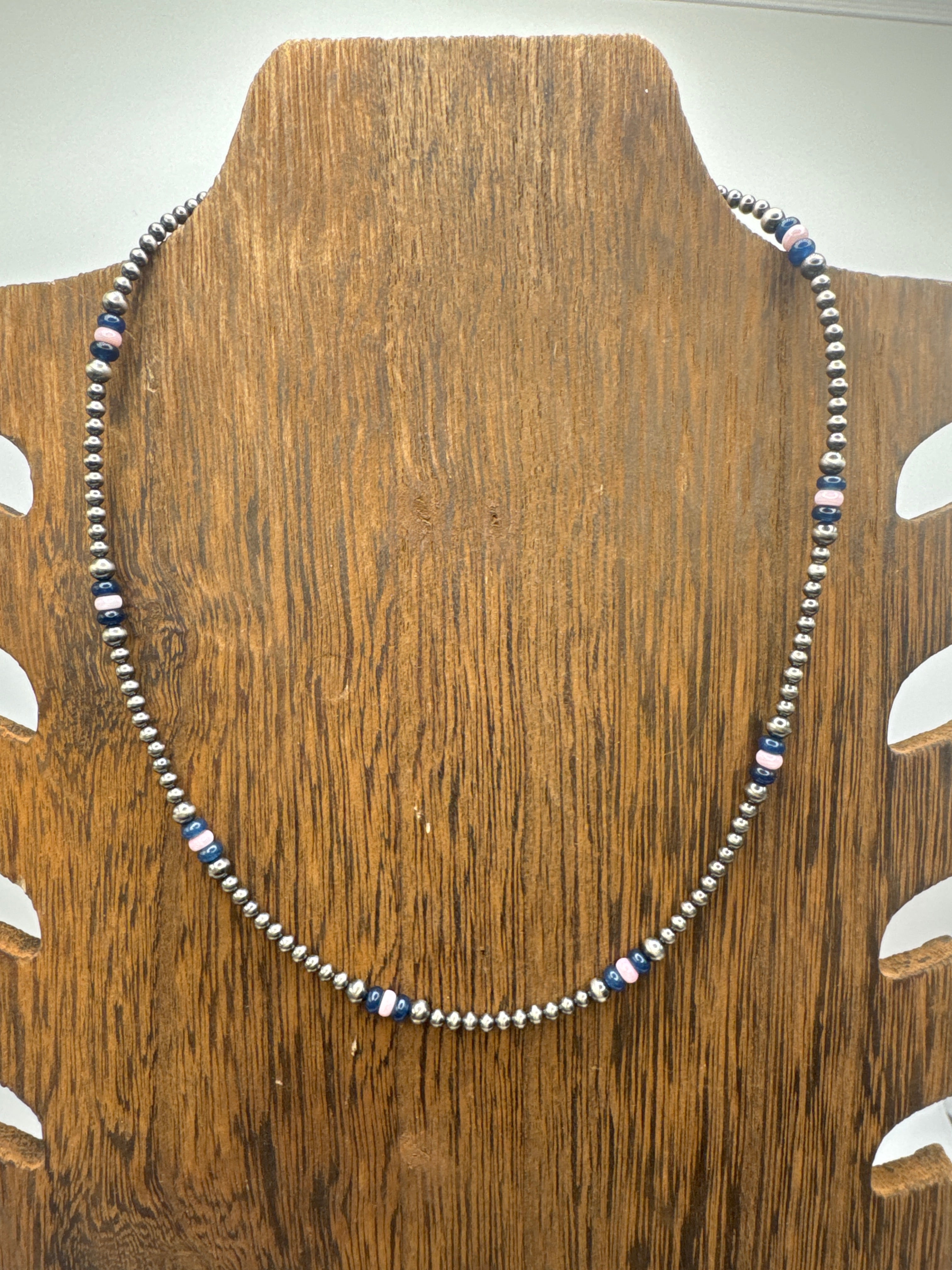 3MM blue, lapis, and pink conch