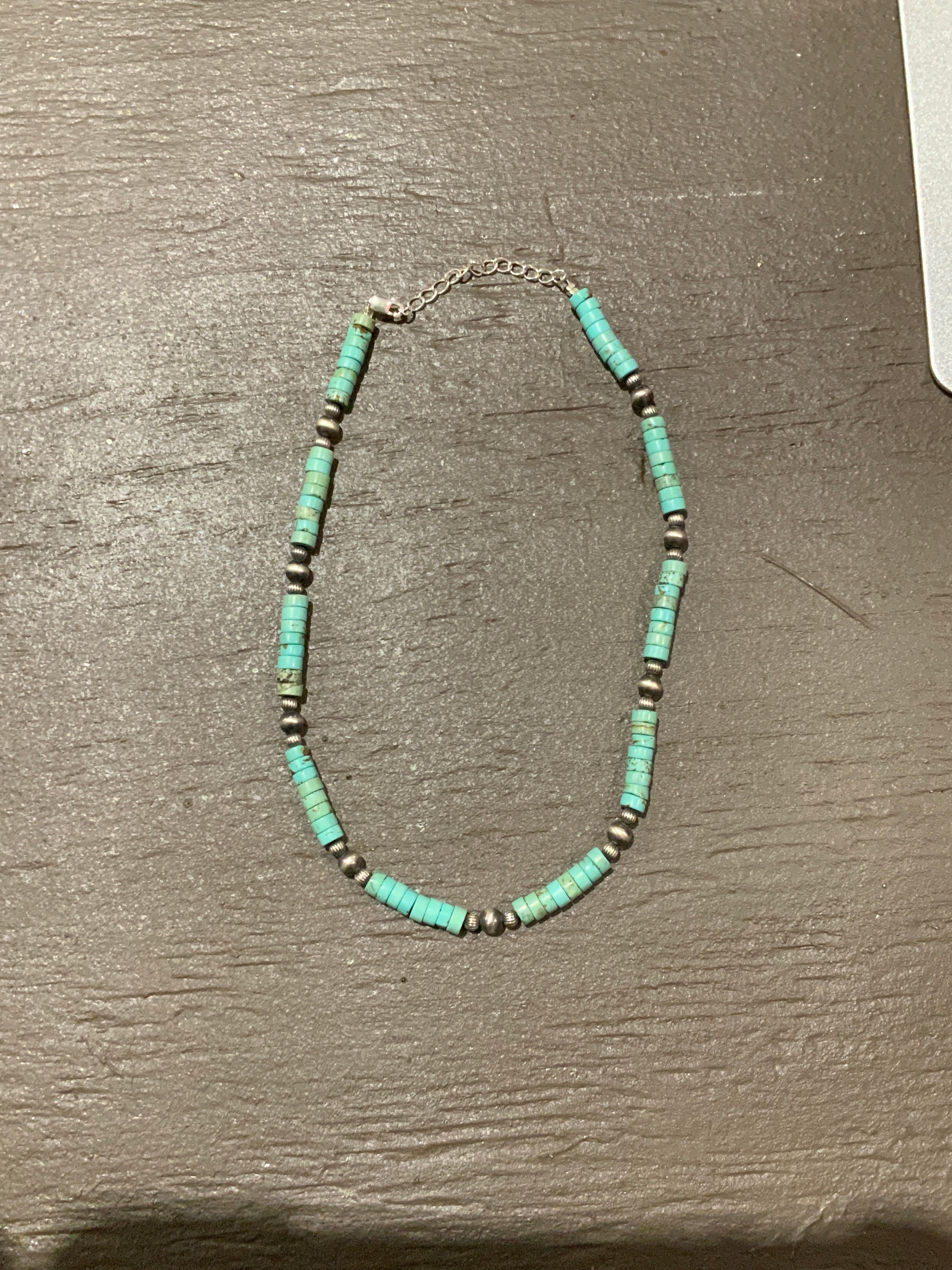 14 inch heshie turquoise necklace